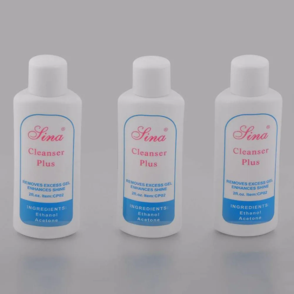 3 Bottles UV Gel Cleanser Professional Nail Art Polish Glue Personal