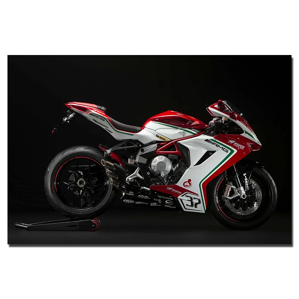 

2016 MV Agusta F3 675 RC Muscle Motorbike Poster Canvas Cloth Fabric Print for Home Decor Wall Art Painting