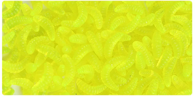 100 шт./компл. 2 см 0,3 г 4 цвета maggot Grub мягкие приманки запах червей светящиеся рыболовные приманки для креветок набор