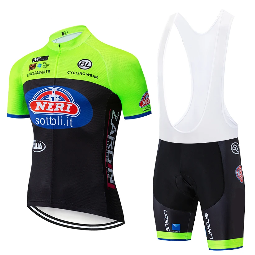 

2019 NERI ITALIA Pro Cycling Clothing Bike jersey Quick Dry Bicycle clothes mens summer team Cycling Jerseys 20D bike shorts set