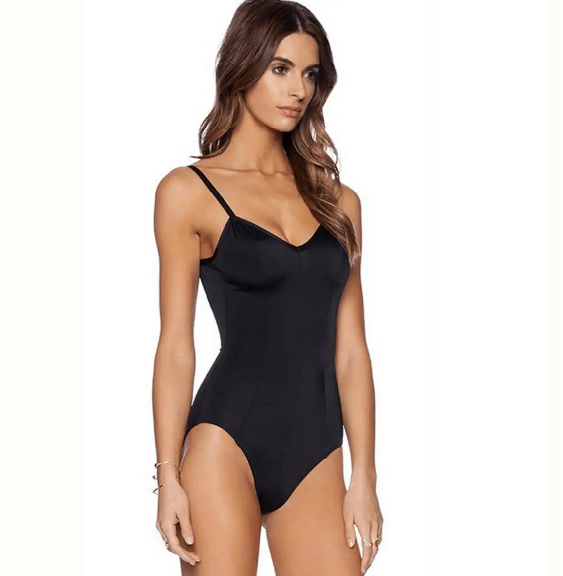 Medium Quality Wireless Black Push Up Bustier Women Swimwear One Pieces