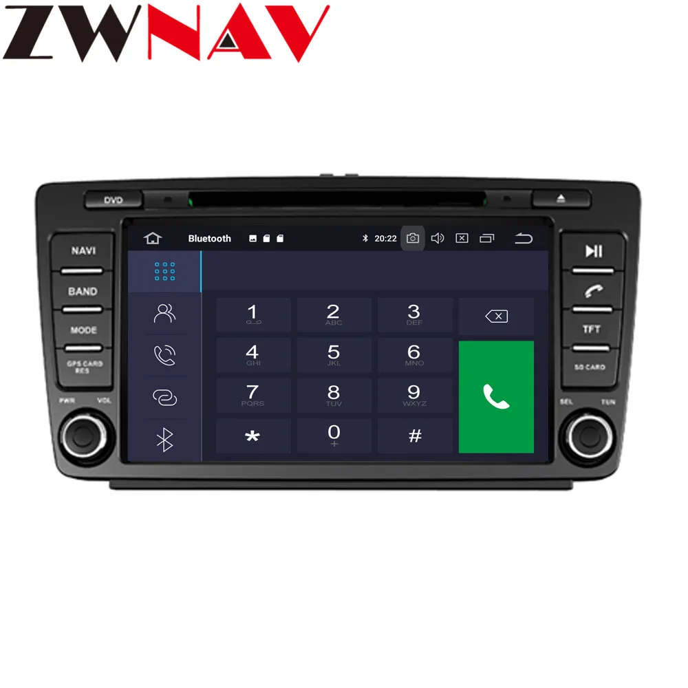 Zwnav Android 9,0 4+ 32 ГБ Автомобильный dvd-плеер для Skoda Octavia 2008- радио Ibiza gps навигация зеркальное соединение головное устройство