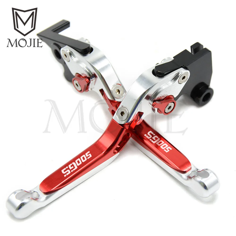 For Suzuki GS500 GS500E GS500F GS 500 500E 500F E F Motorcycle CNC Aluminum Adjustable Folding Extenable Brake Clutch Levers Set - Цвет: Red Silver