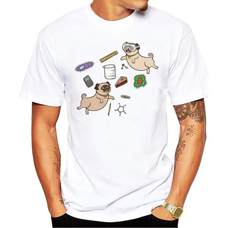2018 Men's STEM Pugs Printed Short Sleeve T Shirts Summer Casual Cotton Hip-hop Tops Fashion | Мужская одежда