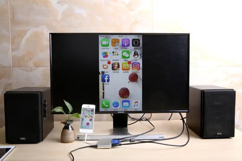 Адаптер HDMI VGA для IPhone X XS 8 7S 6S Plus 1080P|Компьютерные кабели и разъемы| |