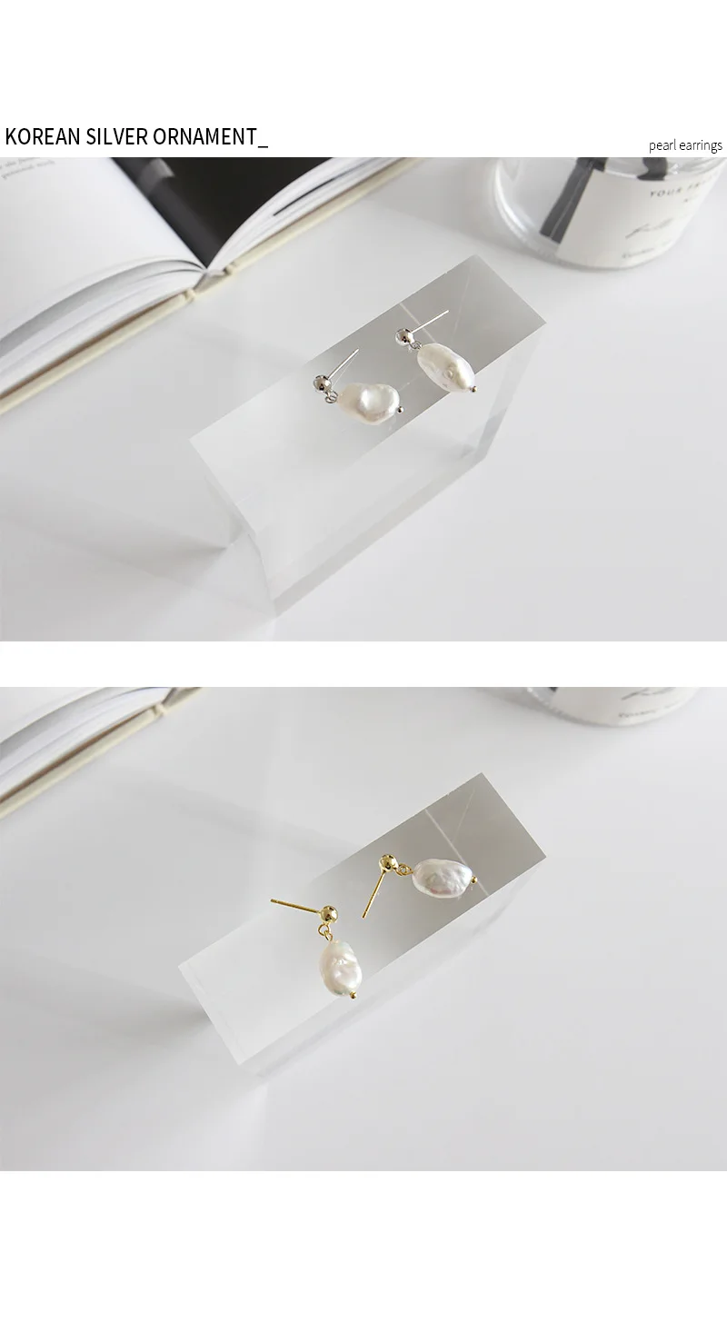 SHANICE Настоящее чистое 925 пробы серебро барокко пресноводный жемчуг индивидуальные серьги-гвоздики ювелирные изделия для женщин с фабрики