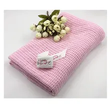 Buy 75*100cm Baby Knitted Blanket Cotton Soft Kids Month Blankets Newborn Swaddle Infant Wrap Bath Towel Girl Boy Stroller Swaddling Free Shipping