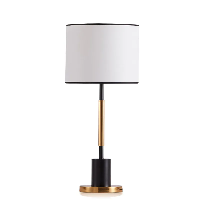 

Modern Simple Fashion Luxurious Metal Fabric Table Lamp for Foyer Bed Room Bar Apartment Decor Black/Gold Desk Light 1874