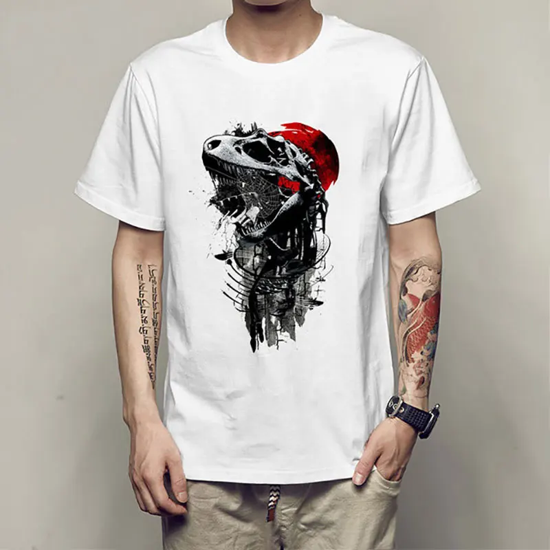 

2019 Barry.Wang Brand Dinosaur Pattern Clothing O-Neck Men's T Shirt Men Fashion Tshirts Fitness Casual For Male T-shirt S-3XL