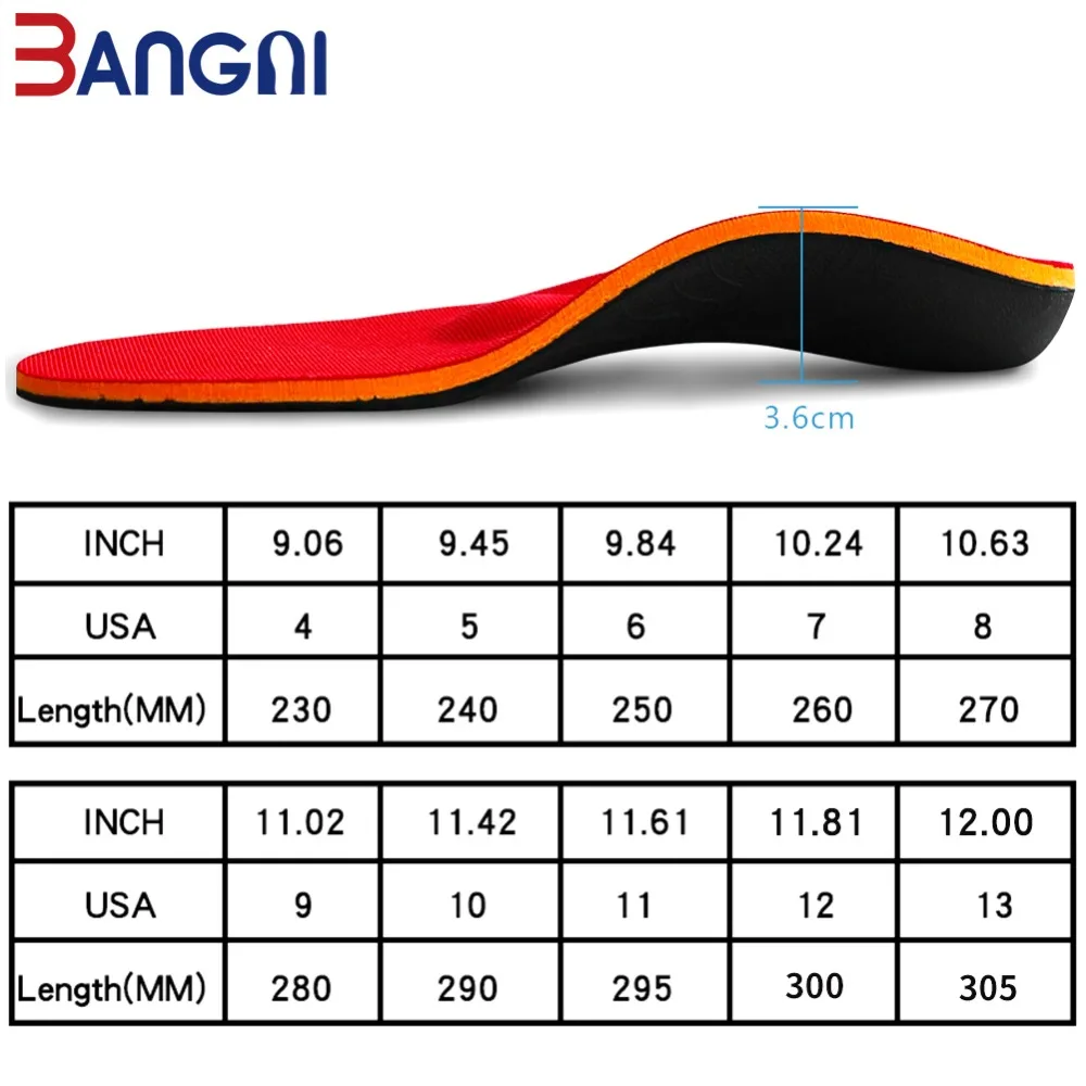 3ANGNI Orthotic Shoe Insoles Arch Support Insole Orthopedic Flat Feet Heel Pain Plantar Fasciitis Men Woman Inner Sole Cushion