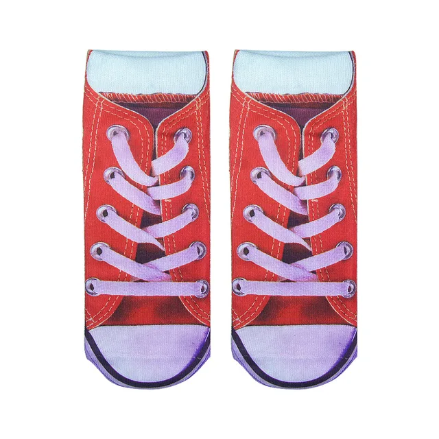 Women Socks 3D Printed Cute Low Cut Ankle Lady Socks Multiple Colors Unisex Cotton Girls Sock Women's Casual Character Socks 1