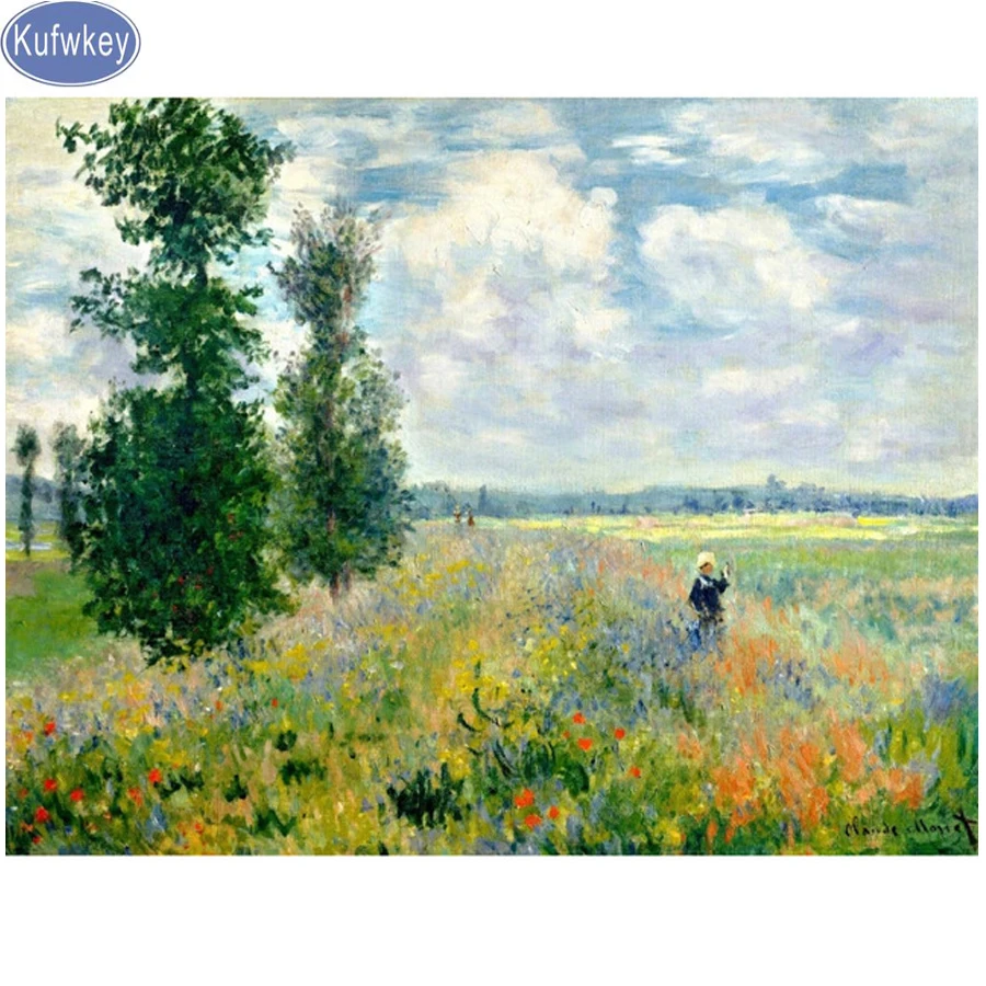 

Kufwkey Monet Water Lilies coloring beaded embroidery with diamond Mosaic 5d diamond painting cross-stitch kits Kitchen decor