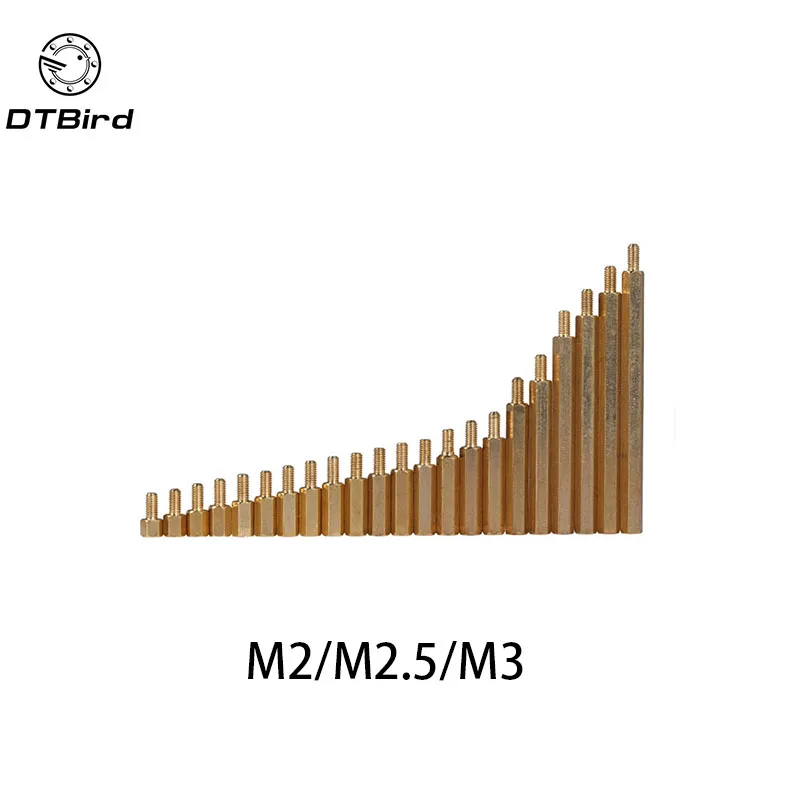 Латунные винты с шестигранной головкой 50 шт M2 х L + 3 мм 5/M3 6 резьбой для печатных