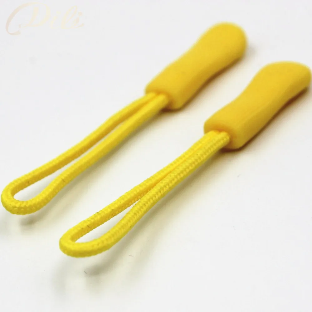 Zipper Pullers 500pcs PVC zipper pull cord zipper head pull puller end fit rope tag fixer zip cord mix color for garment bags