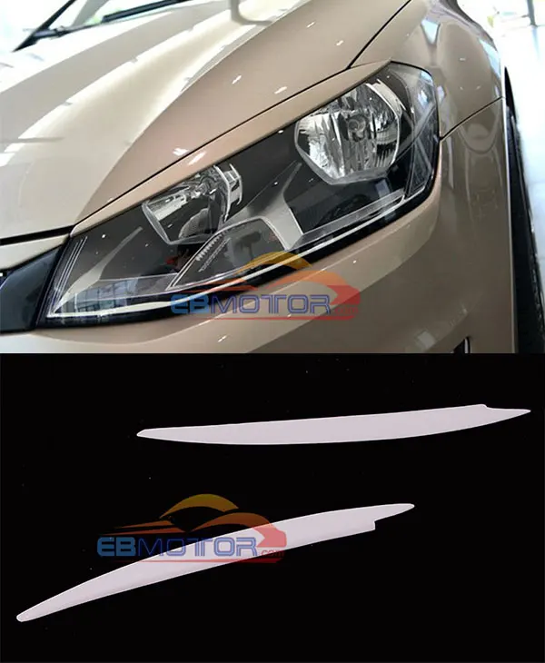 UNPAINTED Eyelids eyebrows FRONT headlight brows 1Pair for VW GOLF 7