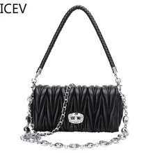 ICEV новые европейские модные дизайнерские сумки высокого качества из натуральной кожи сумки из овчины сумки через плечо для женщин сумки-мессенджеры