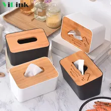 Creative Tissue Box Holder Nordic Style Wood Cover Removable Tissue Case Paper Dispenser Home Office Kitchen Napkin Organizer