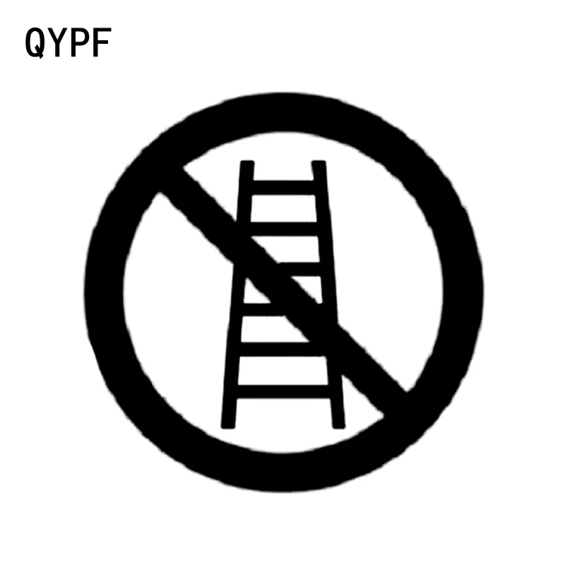 

QYPF 13.5CM13.5CM Warning Mark Forbade Stair Graphic Car Sticker Black/Silver Vinyl Decoration S9-2342