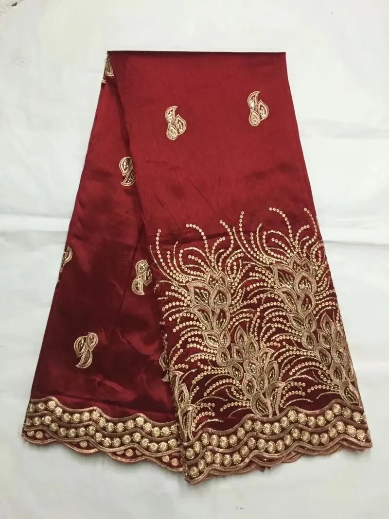 George African Raw Silk George Fabric High Quality Nigerian Silk George