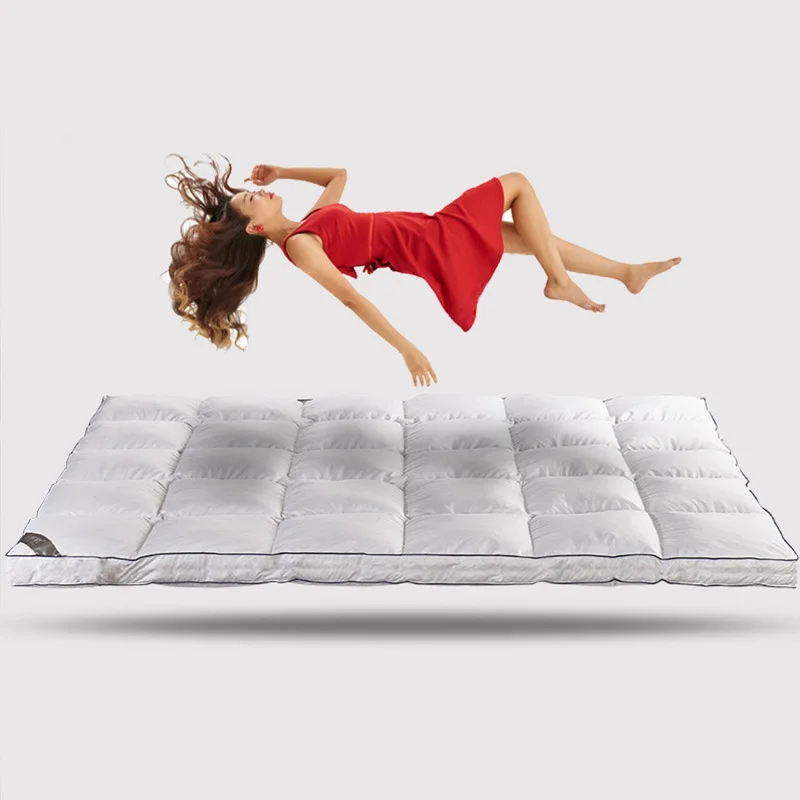 

10 CM Thick Ultra-Soft Goose Down Fill Mattress Double Use Mat/Tatami for Home/Hotel Use Memory Foam Mattress