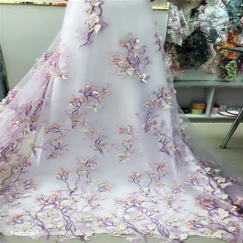 

Nigerian Tulle Lace Fabrics 2018 Green 3D Flower Beads African Lace Fabric/ High Quality French Mesh Lace Fabric H1199