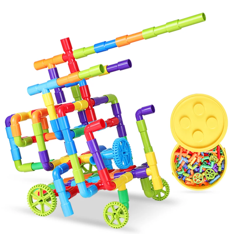 Colorful Water Pipe Building Blocks+Car Wheels DIY Assembling Pipeline Tunnel Car Model Compatible with Legoed Duploed Colorful Water Pipe Building Blocks+Car Wheels DIY Assembling Pipeline Tunnel Car Model Compatible with Legoed Duploed