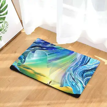 

CAMMITEVER Oil Painting Sky Cloud Cartoon Carpet Door Mats Doormat Outdoor Kitchen Room Floor Mat Rug