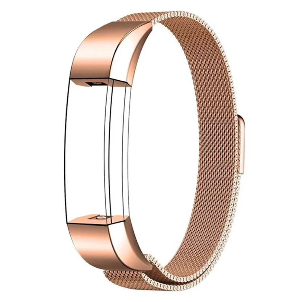 10 Цвета Миланского Для Fitbit Alta/Alta HR ремешок для часов на замену Milanese Loop Нержавеющая сталь Браслет магнитный замок - Цвет ремешка: Rose gold