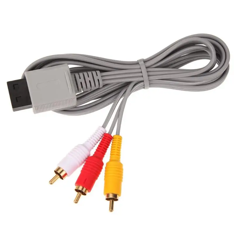

for Nintendo Wii Cord Wire 1.8M Audio Video AV Adapter Composite 480p Video output 3 RCA Cable high quality av video cable