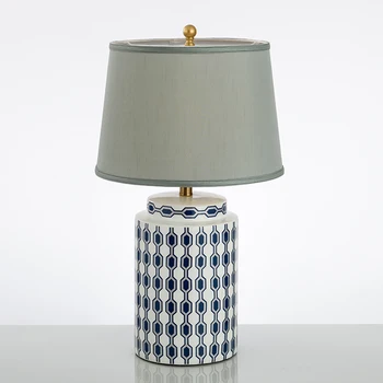 

Ceramic Chinese style table lamp creative home study living room fashion high-end fabric bedroom bedside table lamps ZA425709