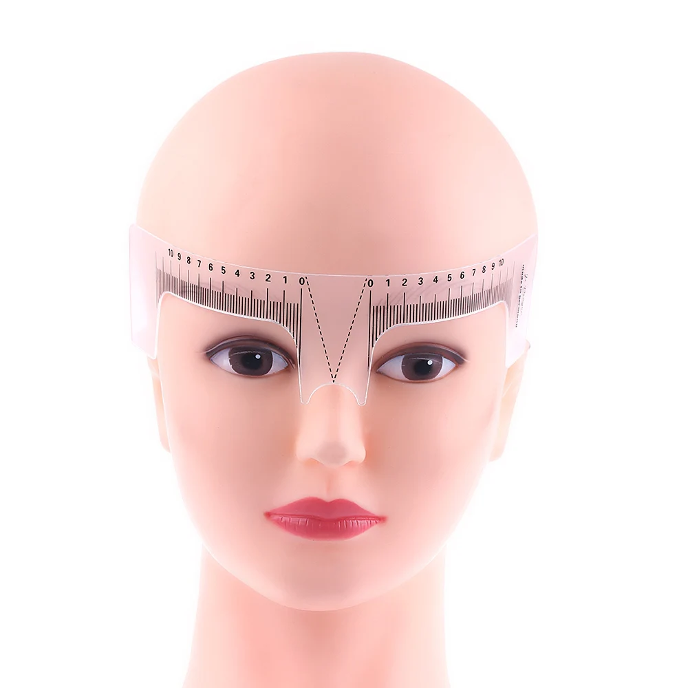 

1PC Protable Reusable Tattoo Semi Permanent Eyebrow Stencil Eyeliner Stencil DIY Makeup Brow Measure Microblading Ruler Tools