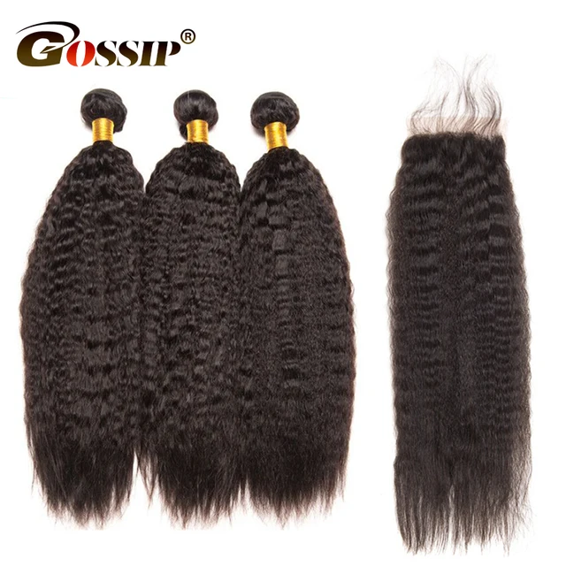 Best Offers Gossip Remy Hair Bundles With Closure Kinky Straight Hair Extension Peruvian Hair Bundles With Closure 100% Human Hair Best Offers Gossip Remy Hair Bundles With Closure Kinky Straight Hair Extension Peruvian Hair Bundles With Closure 100% Human Hair