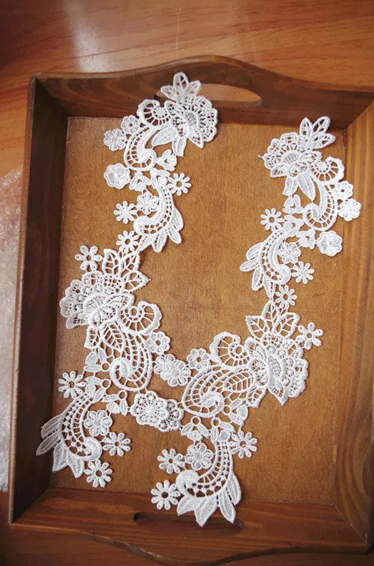 bridal lace applique ivory