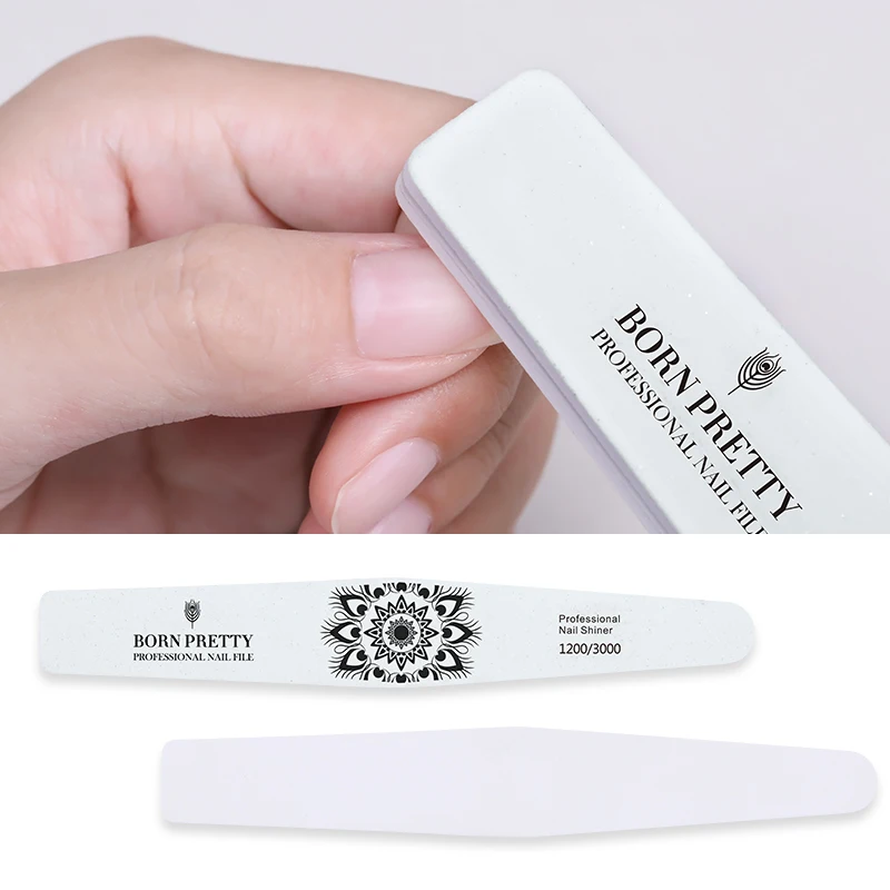 

BORN PRETTY 1200/3000 Grit Washable Nail File Buffer White Nail Shiner Buffing Sanding Grinding Manicure Tools 10Pcs