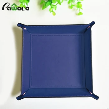 

Dice Rolling Tray Leather Collapsible Dice Tray Key Wallet Coin Box Tray Foldable Storage Box Bins