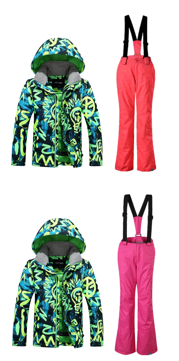 Gsou Snow Outdoor Sport Wear Skiing Snowboard Boys Super Warm Clothing