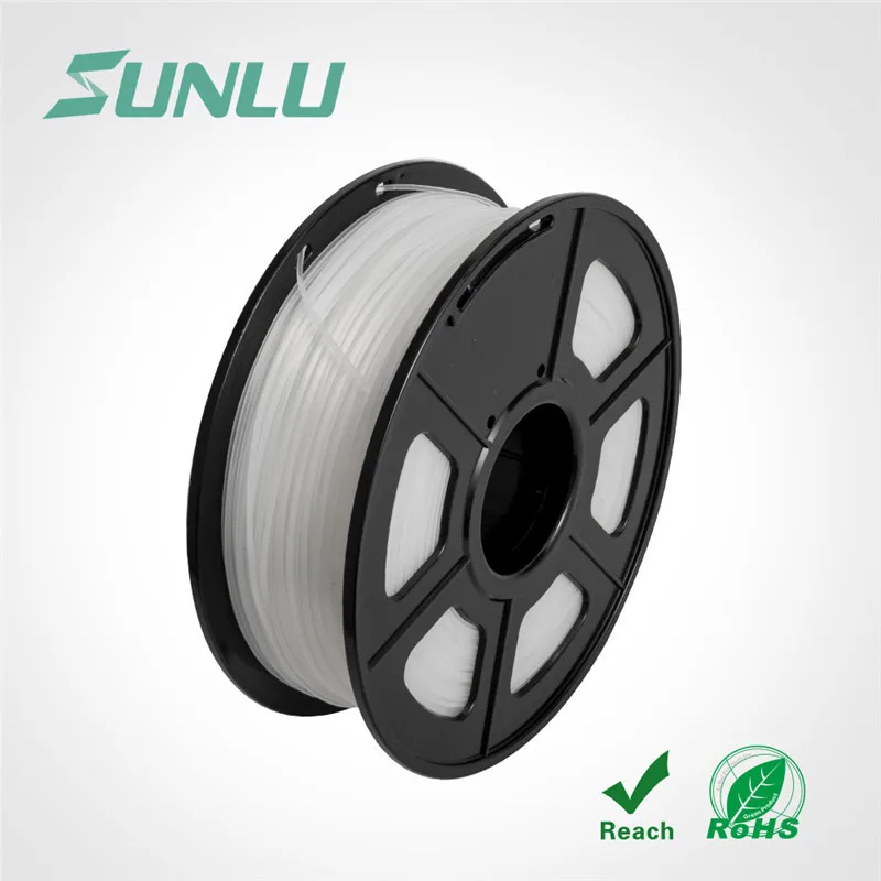 SUNLU ABS 3D Филамент 1,75 мм для 3d принтера 3D печать Ручка Пластик PLA Филамент 1 кг с катушкой погрешность измерения+/-0,02 мм - Цвет: translucent white
