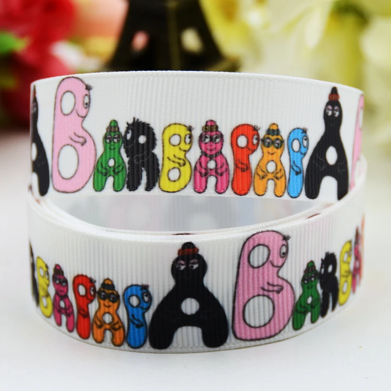 

7/8'' (22mm) Ruban satin Barbapapa cartoon Printed Grosgrain Ribbon DIY sewing supplies Bow hair accessories X-00862