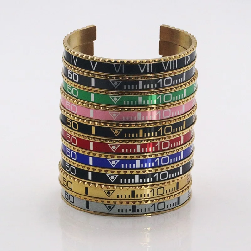 

2019 Dial Steel Speedometer Bracelets & Bangles Stainless Steel Bangles Cuff Bangle Bezel Pulseiras Jewelry
