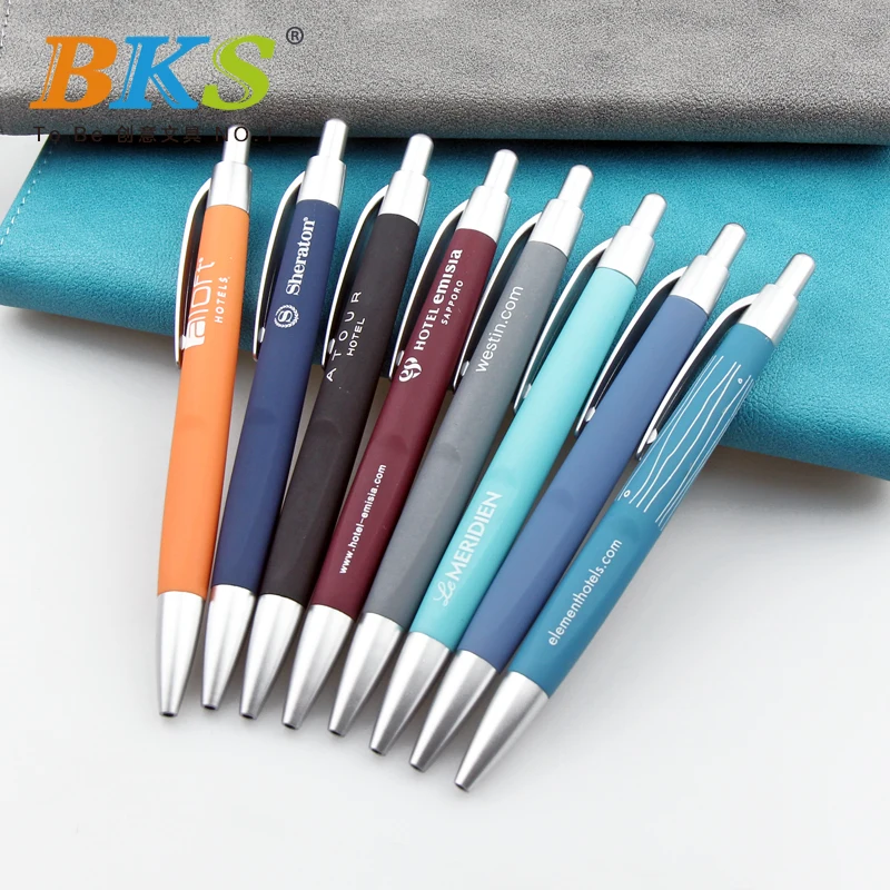 Customized logo promotional click retractable plastic ballpoint pen