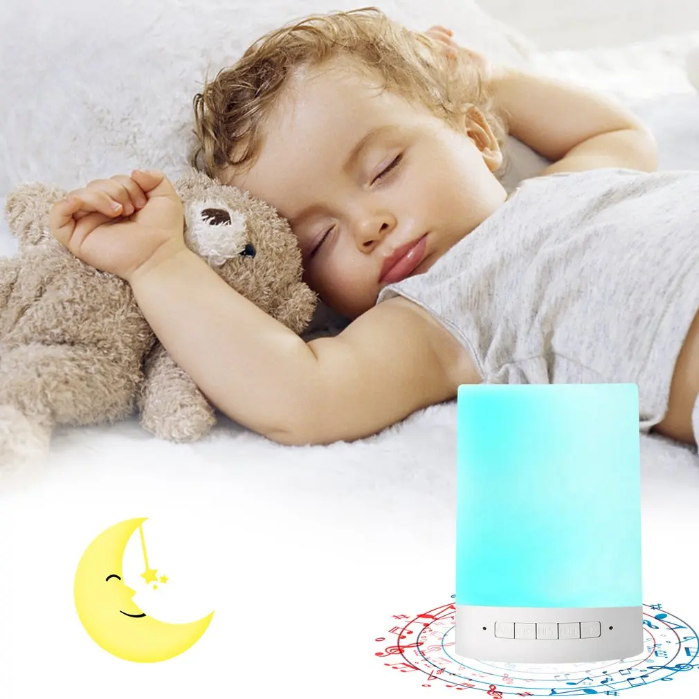 

Portable Smart Wireless Speaker Music Player Touch LED Lamp Night Light Speaker Phone Brightness Adjustable