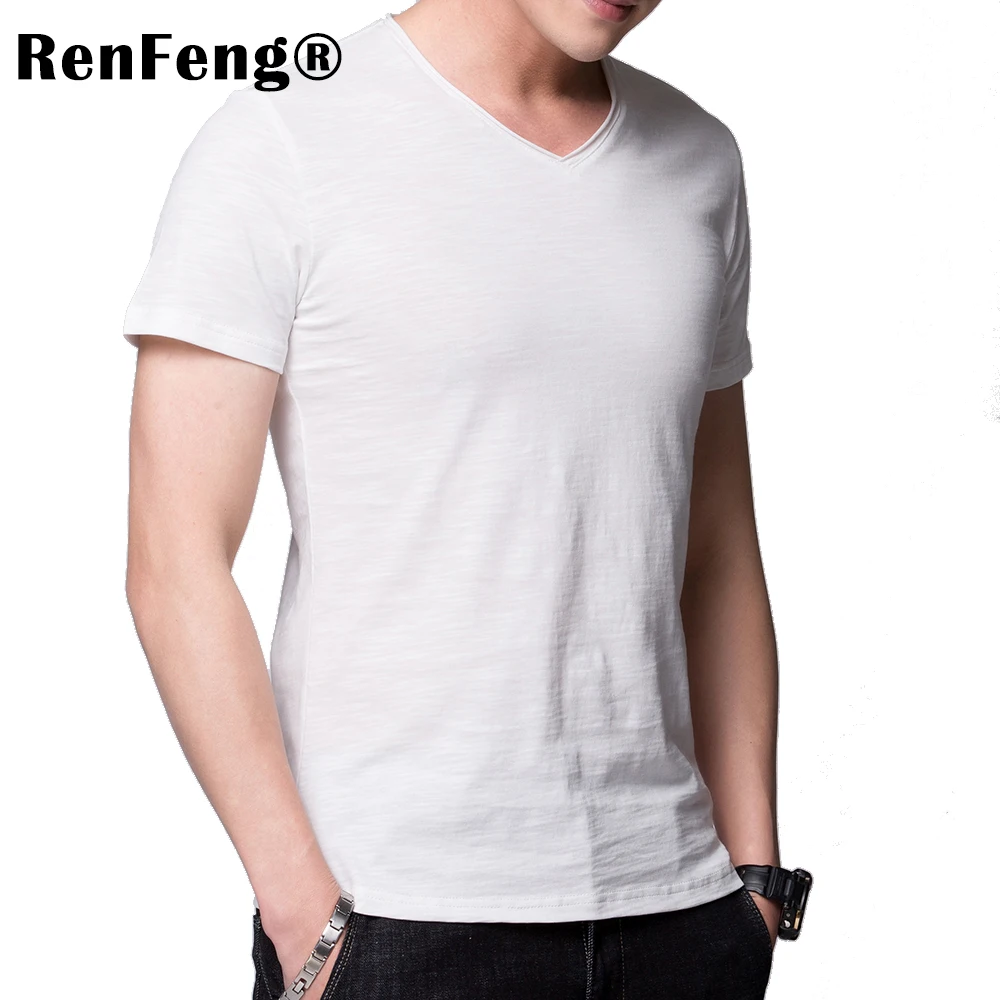Under shirt men 2018 short sleeve t shirt men fashion brand design 95% Bamboo cotton T-shirt male quality Blank tshirts V-neck (6)