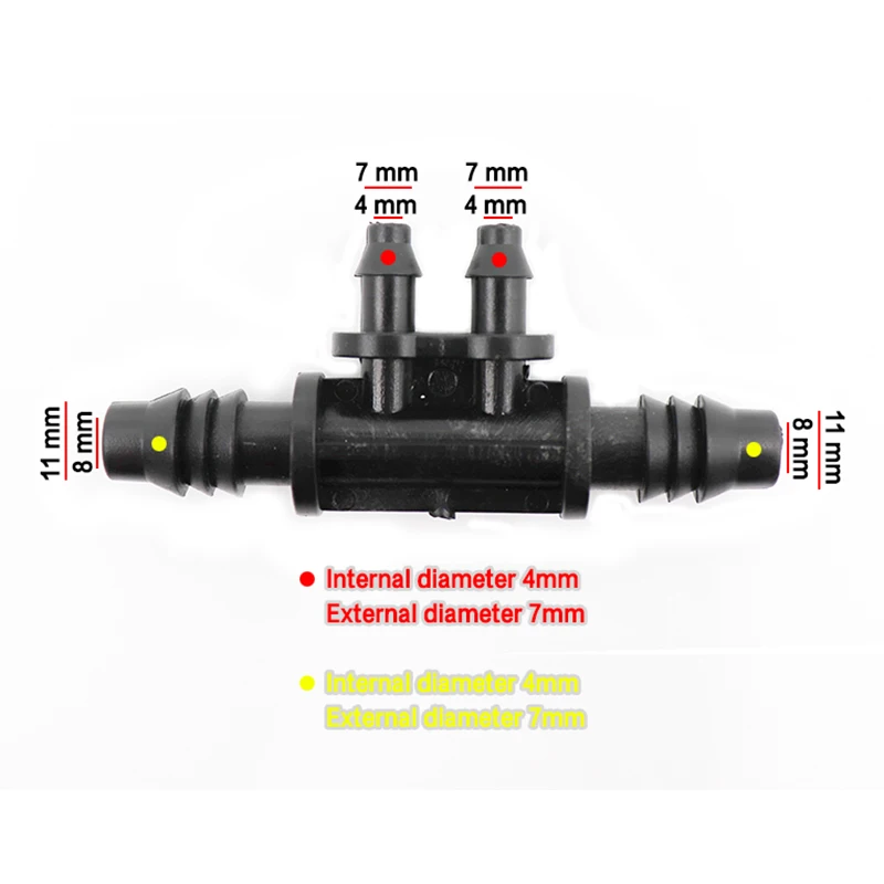 20 шт. системы капельного орошения 8/11 до 4/7 снижение крест 4/7 мм разъем крест тройник сад система полива автоматический полив