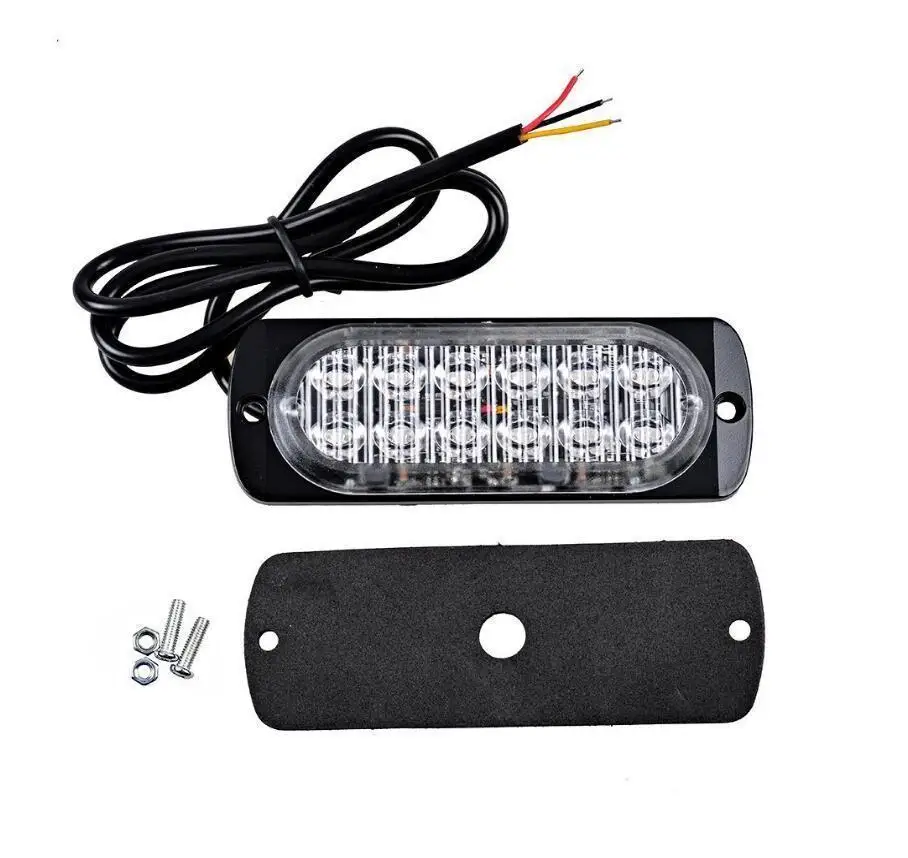 36W High Power 12LED Car Truck Pickup Emergency Ultra-thin 12V 24V Side Strobe Warning Flashing light lamp car styling Newest