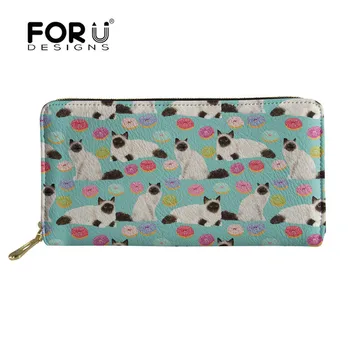 

FORUDESIGNS Birman Cat Design Cute Printing Women's Wallet Purse Small Handbag Leather Portomonee Portfolio Lady Long Carteras