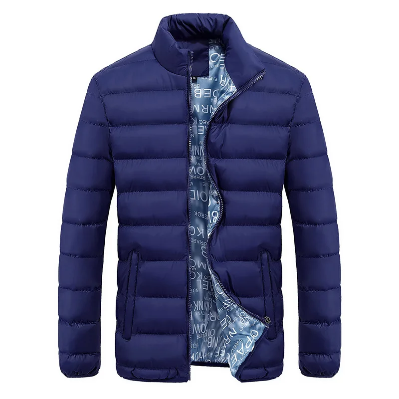 Новая мужская куртка осень зима крутой дизайн хип хоп верхняя одежда брендовая одежда модная однотонная мужская ветровка s куртки M-6XL - Цвет: new navy