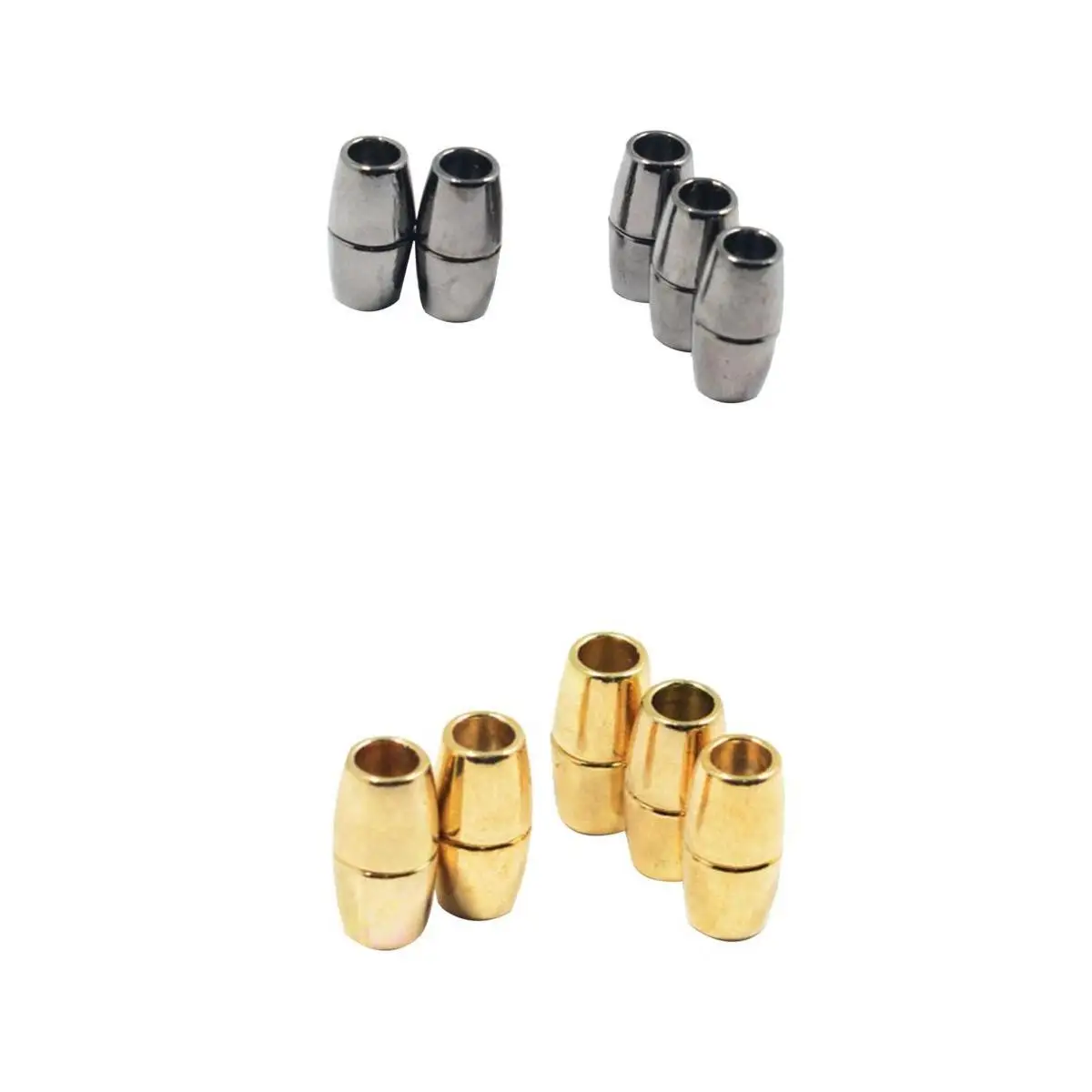 10x Glue In Barrel Magnetic Clasp Leather Cord Connectors for Jewelry Crafts