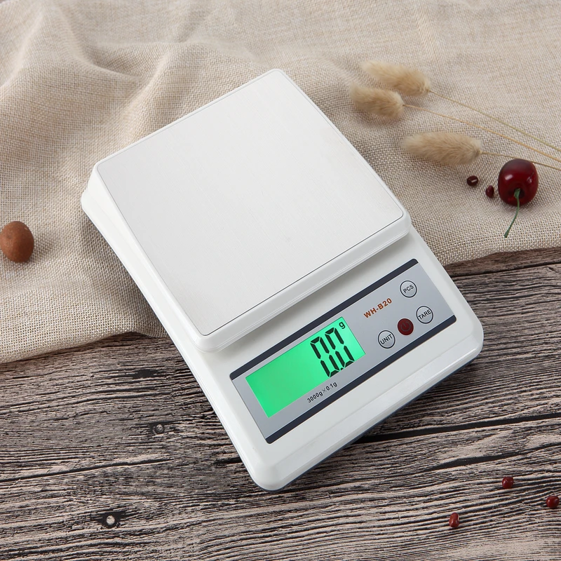 3KG 0.1g Kitchen Electronic Scales Stainless Steel Surface Cooking