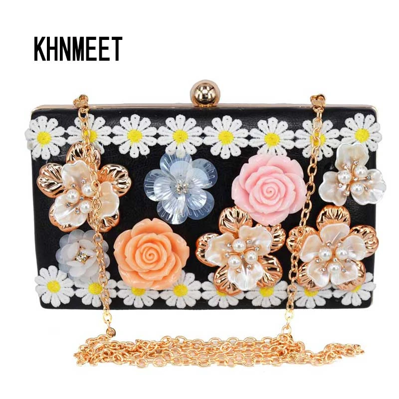 floral beaded clutch bag