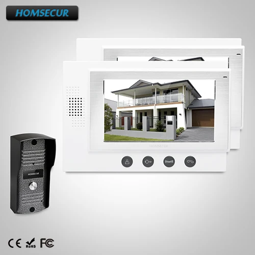 

HOMSECUR 7" Video Door Entry Security Intercom+Metal Case Camera for House/Flat: TC031 Camera + TM701-W Monitor (White)